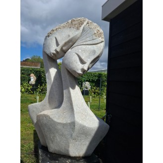 Wit tuinbeeld - Liefdeskoppel van dolomiet